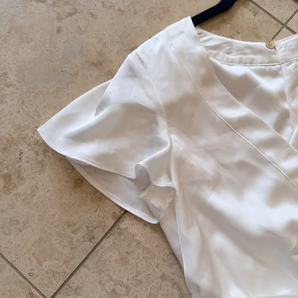 SHOW ME YOUR MUMU | "Say I Do" Satin Romper in White, Size XS - Picture 4 of 8